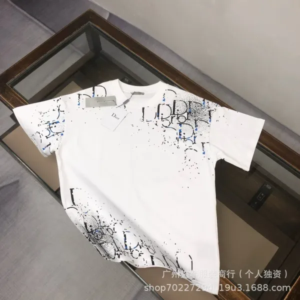 Dior Oblique Graffiti Print White T-Shirt - 1