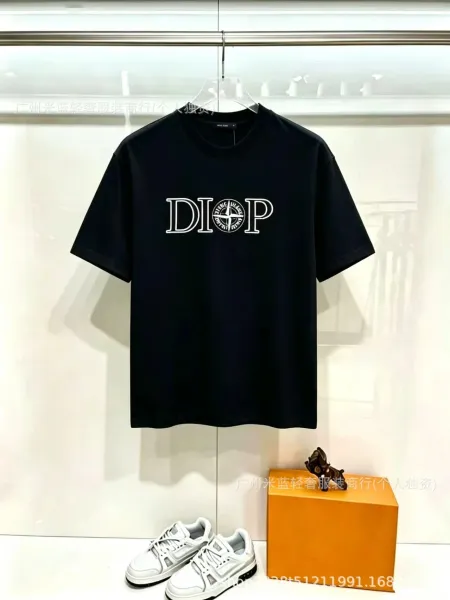 Dior DIOP Logo Graphic T-Shirt Black - 1