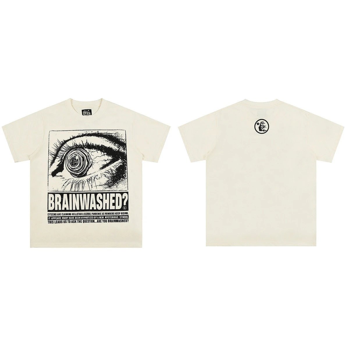 Hellstar Brainwashed Graphic Tee Beige T-Shirt