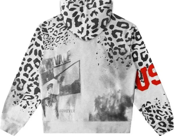 Design Vally Deves Leopard Print Zip-Up Hoodie Multicolor Hoodie - 5