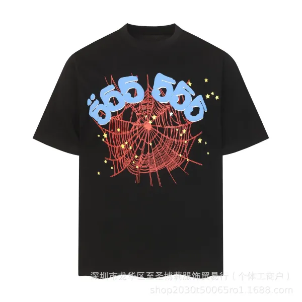 SP5DER Spider Web Graphic T-Shirt Black - 40
