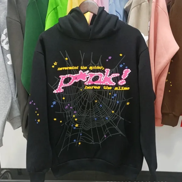 Spider! Starry Graphic Sweatpants Pink - 3