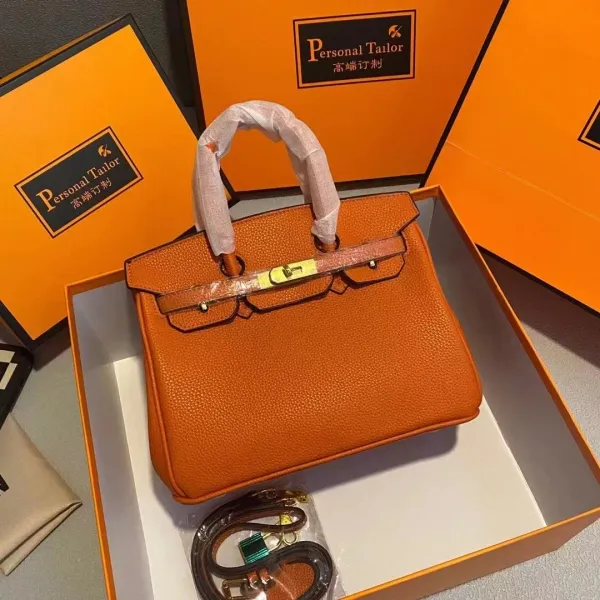 Hermès Birkin 25 Togo Orange Housse Handbag - 1