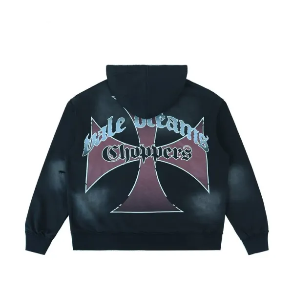 Hellstar Studios Cross Logo Distressed Black Hoodie - 5