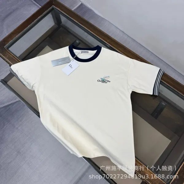 Dior Christian Dior Couture Embroidered Logo T-Shirt Beige - 1