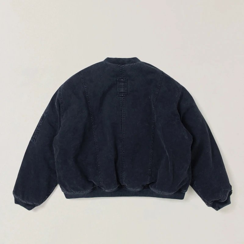 Design SMPK Bomber Jacket Navy Washed Denim Jacket Outerwear.jacket - 6