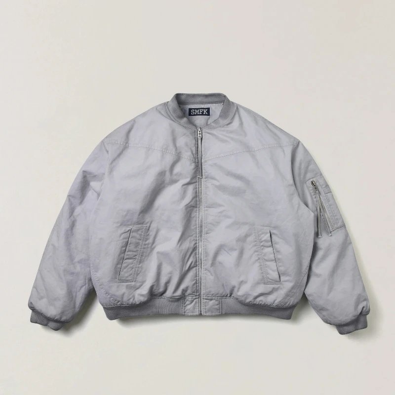 Design SMPK Bomber Jacket Navy Washed Denim Jacket Outerwear.jacket - 15