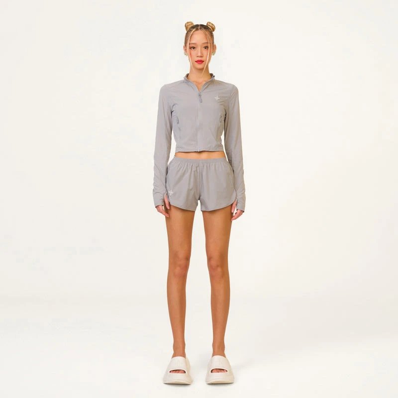 Design SMFK Lightweight Zip-Up Windbreaker Gray Jacket Outerwear.windbreaker - 4