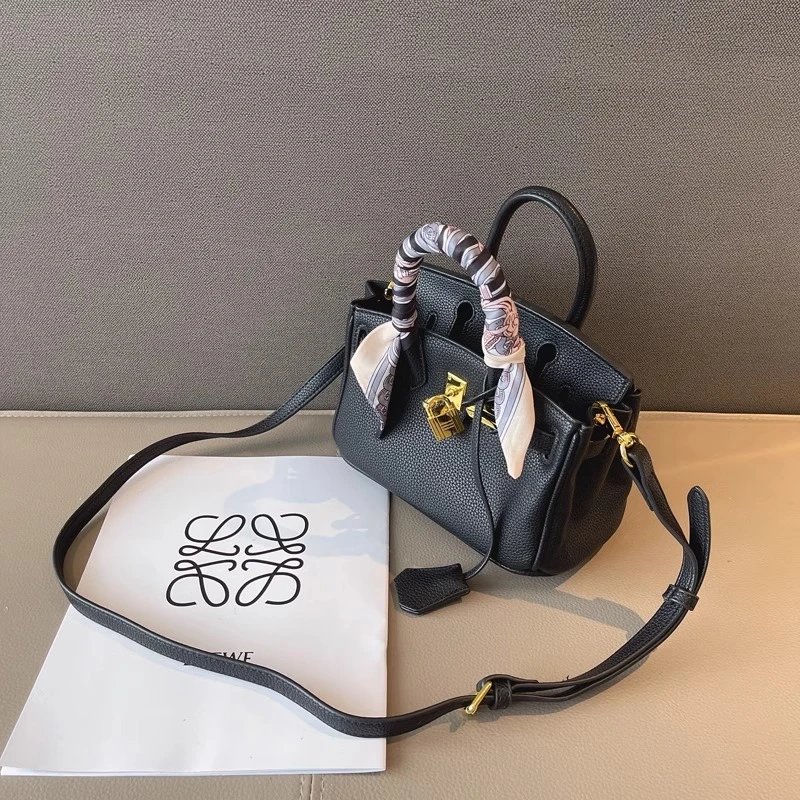 Loewe Puzzle Mini Black Leather Handbag with Gold Hardware - 35