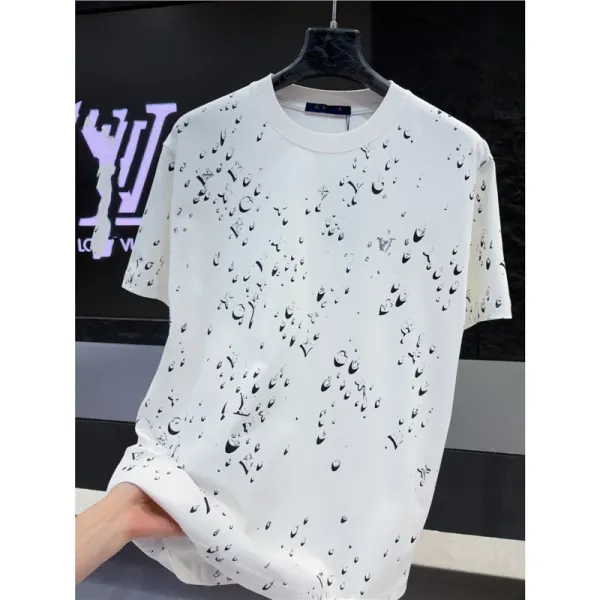 Design Abstract Print White T-Shirt Tops.t Shirts - 1