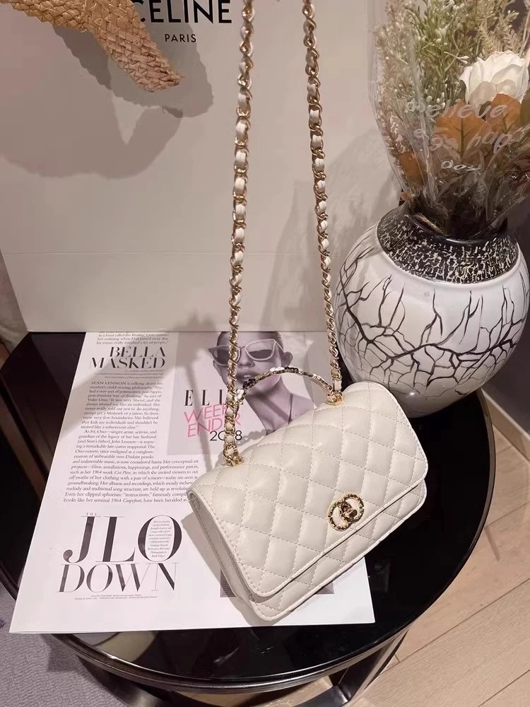 Chanel Mini Flap Bag with Pearl-Embellished Handle in Ivory Handbags - 4