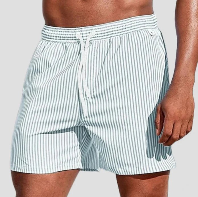 Design Striped Boxer Shorts in Mint Green and White Underwear