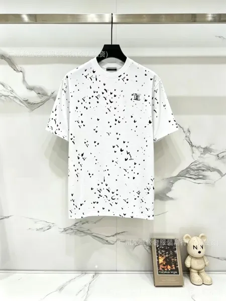 Design Splatter Print White T-Shirt - 1