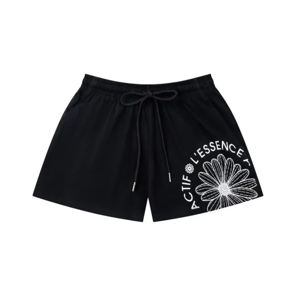 Design Actif L'Essence Daisy Print Drawstring Shorts Blue Shorts - 8