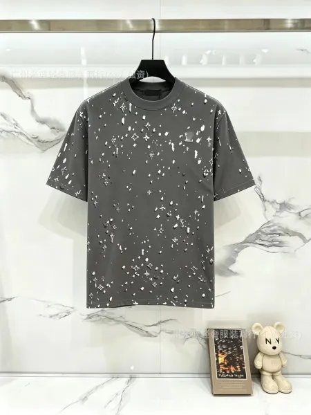 Design Splatter Print Gray T-Shirt - 1