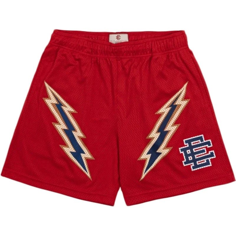 Mitchell & Ness Lightning Bolt Mesh Shorts Red