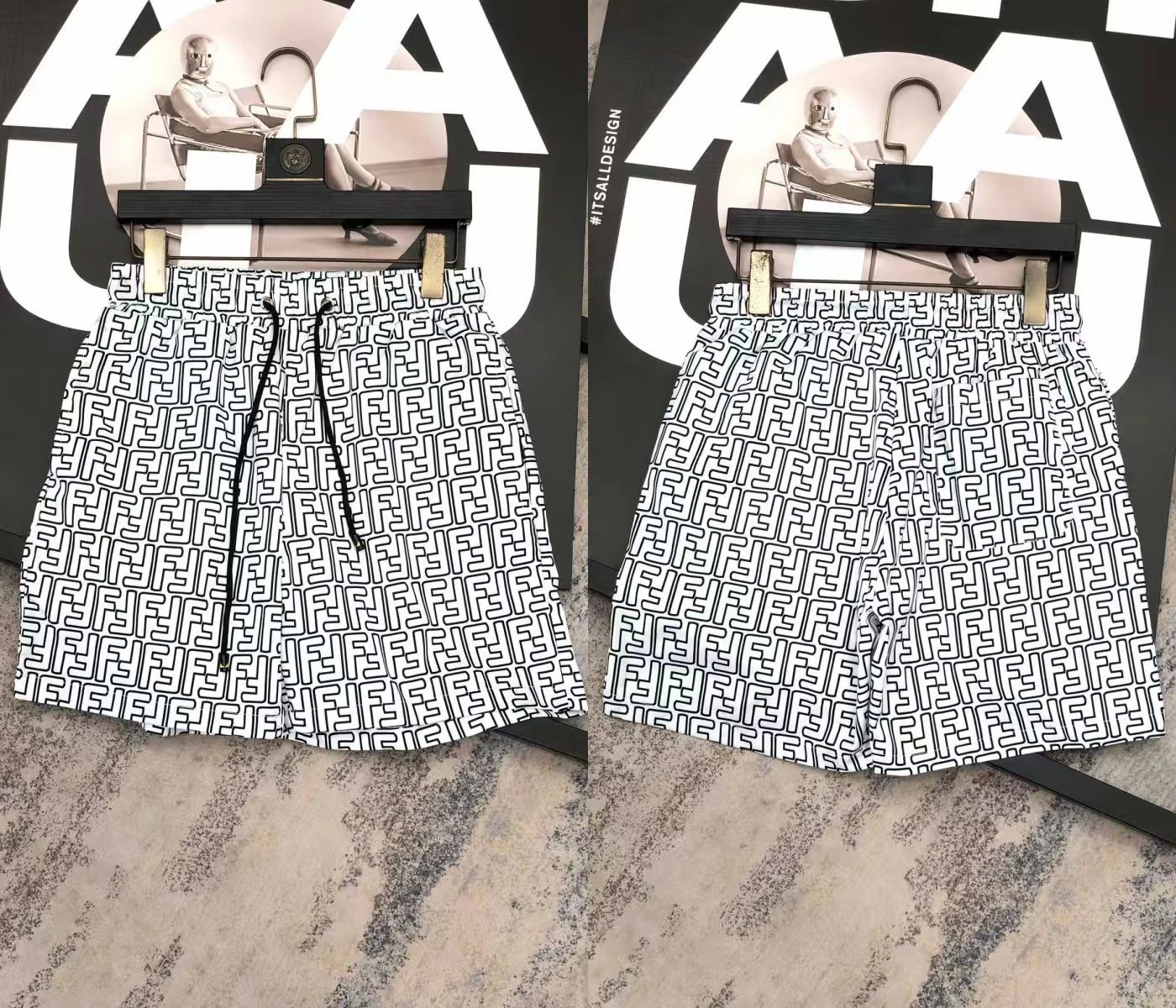 Fendi FF Logo Swim Shorts White - 8