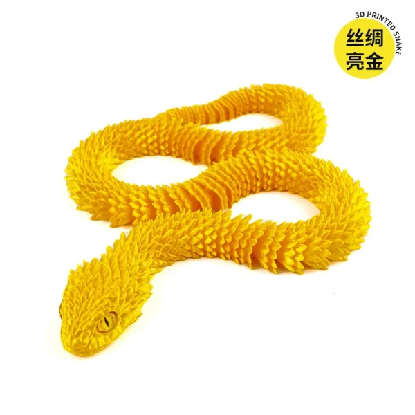 Design 3D Printed Snake Sculpture Gold Accessories - 1