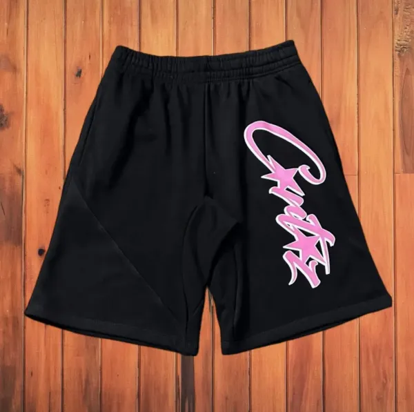 Design Script Logo Black Shorts - 1