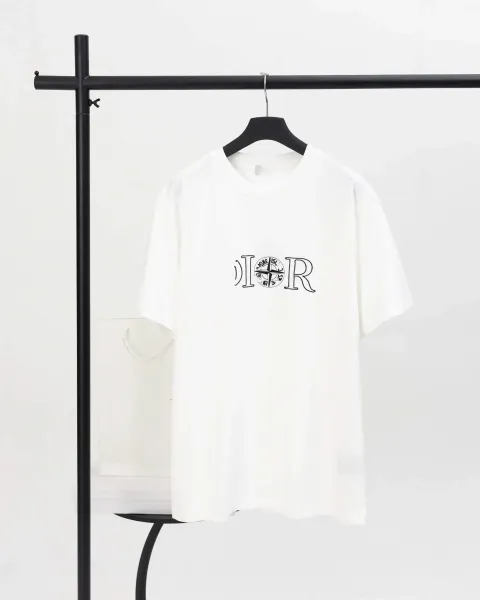 Dior x Stone Island Logo Graphic T-Shirt White - 1