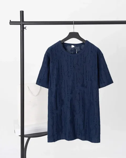 Dior Oblique Jacquard T-Shirt Navy - 1