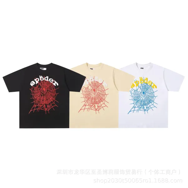 SP5DER Spider Web Graphic T-Shirt Black - 8