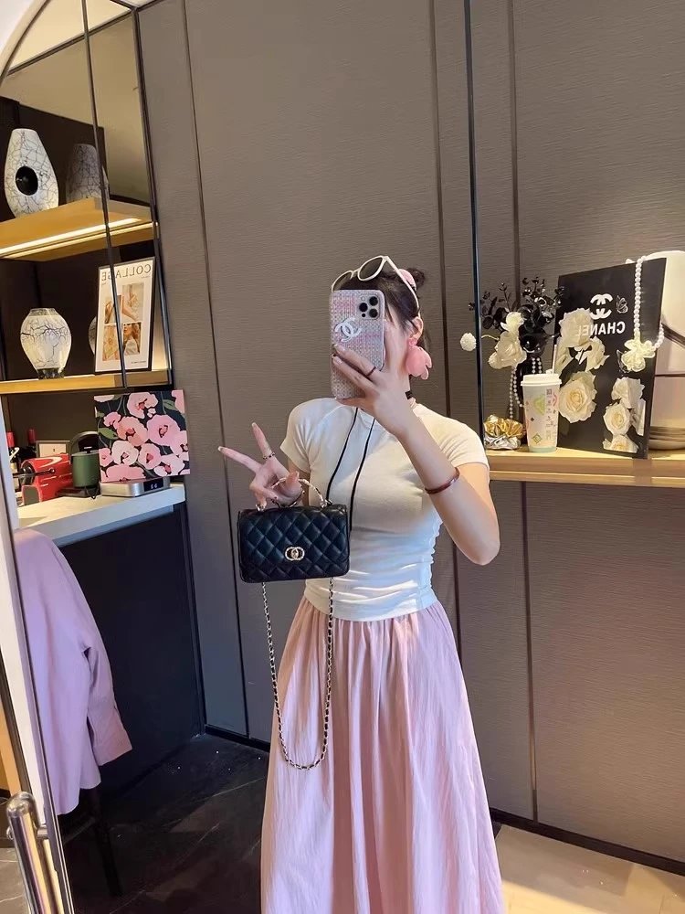 Chanel Mini Flap Bag with Pearl-Embellished Handle in Ivory Handbags - 29