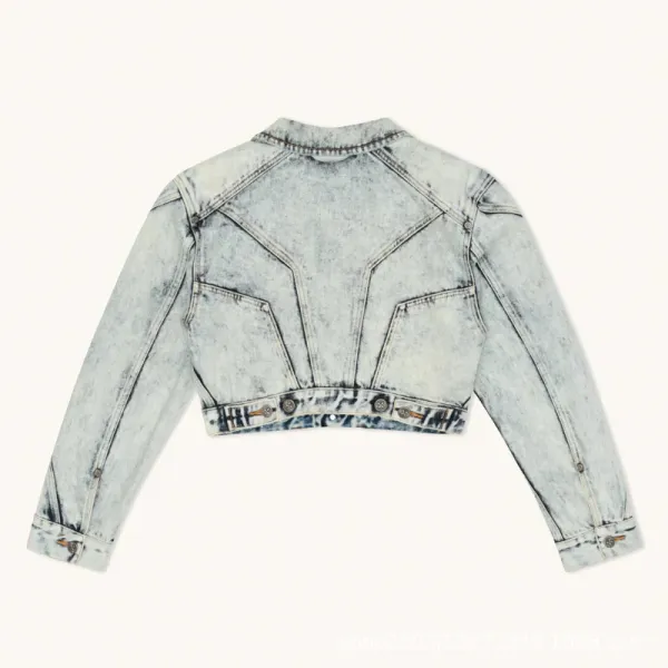 SMF SMFK Cropped Black Denim Jacket - 8