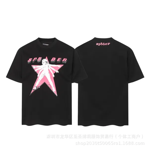 SP5DER Spider Web Graphic T-Shirt Black - 16