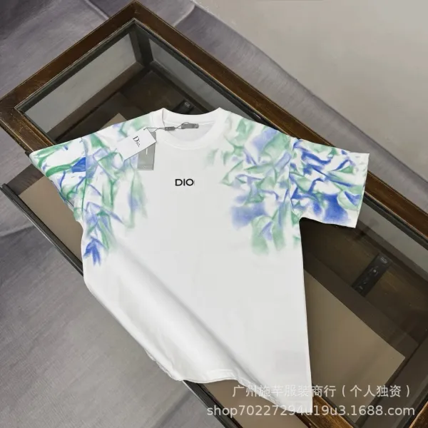 Dior Floral Print Logo T-Shirt White - 1