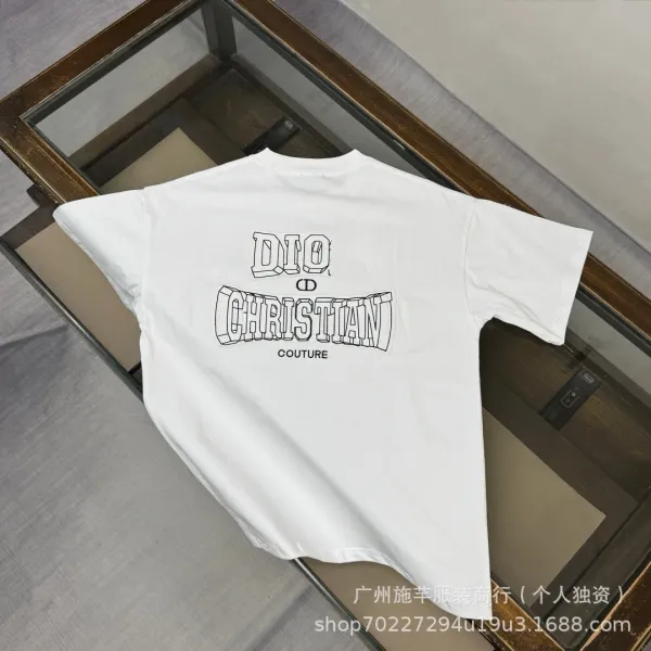 Dior Christian Couture Outline Graphic White T-Shirt - 1