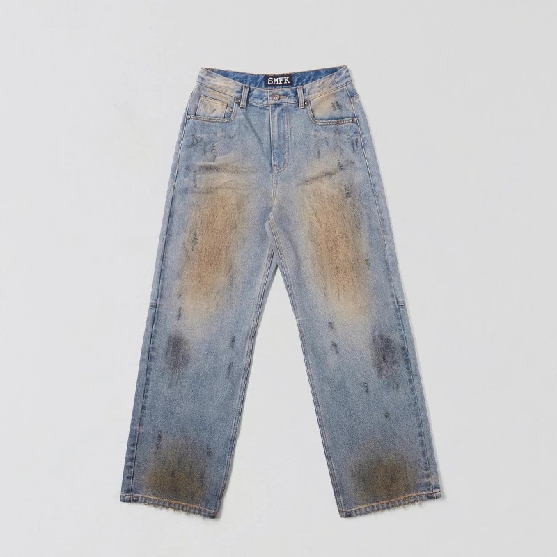 SMF SMFK Distressed Washed Blue Jeans