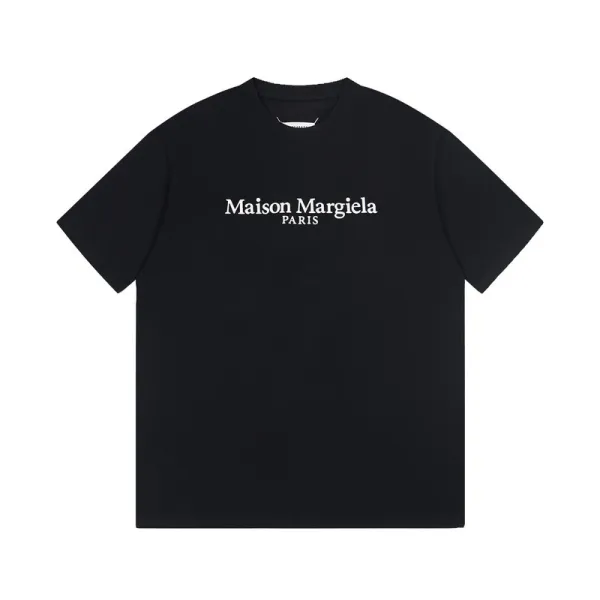 Maison Margiela Logo Print Black T-Shirt - 1