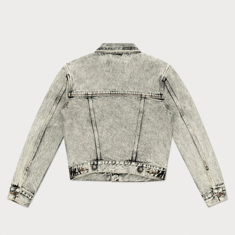SMF Acid Wash Cropped Denim Jacket - 16