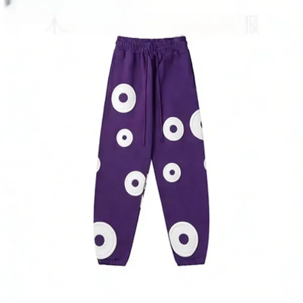 Design Circle-Print Purple Sweatpants - 1
