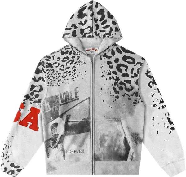 Design Vally Deves Leopard Print Zip-Up Hoodie Multicolor Hoodie - 4