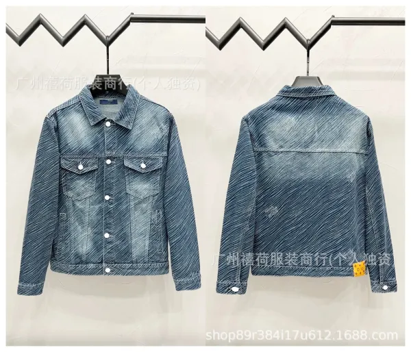 Design Riveted Denim Jacket Black Streetwear - 39