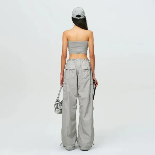 Design Minimalist Cross Logo Tube Top Gray Vest Top - 13