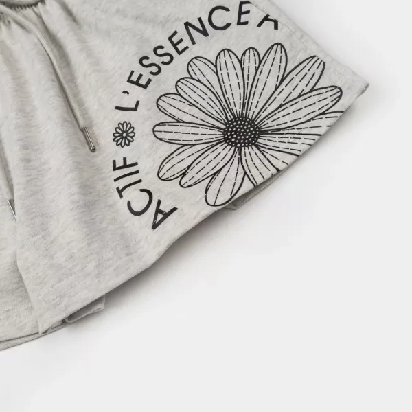Design Actif L'Essence Daisy Print Drawstring Shorts Blue Shorts - 23
