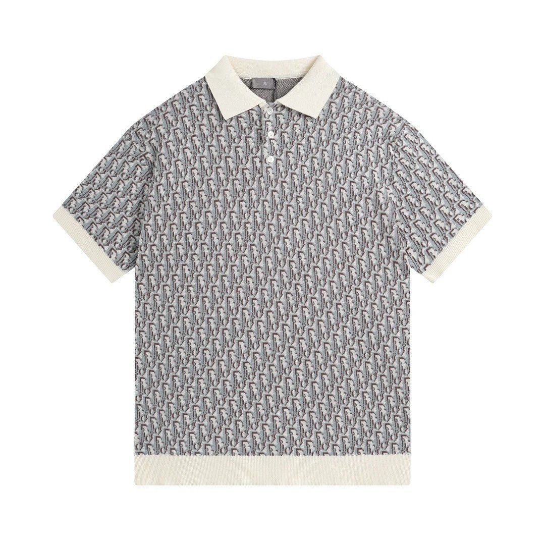 Dior Men's Embroidered Pocket Polo Navy Polo Shirt - 33