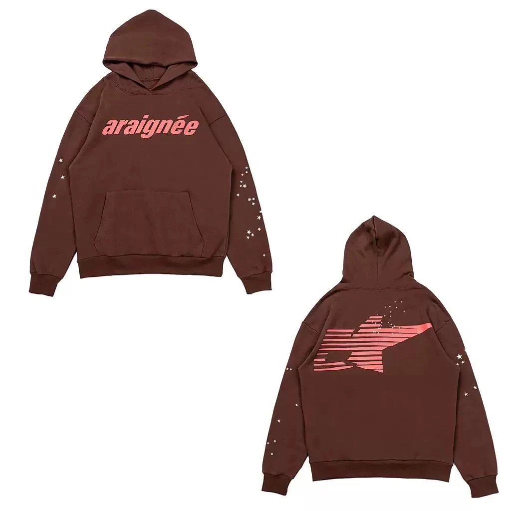 aeae Araignée Star-Print Hoodie Brown Hoodie