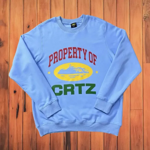 Corteiz Property Of CRTZ Light Blue Hoodie - 1