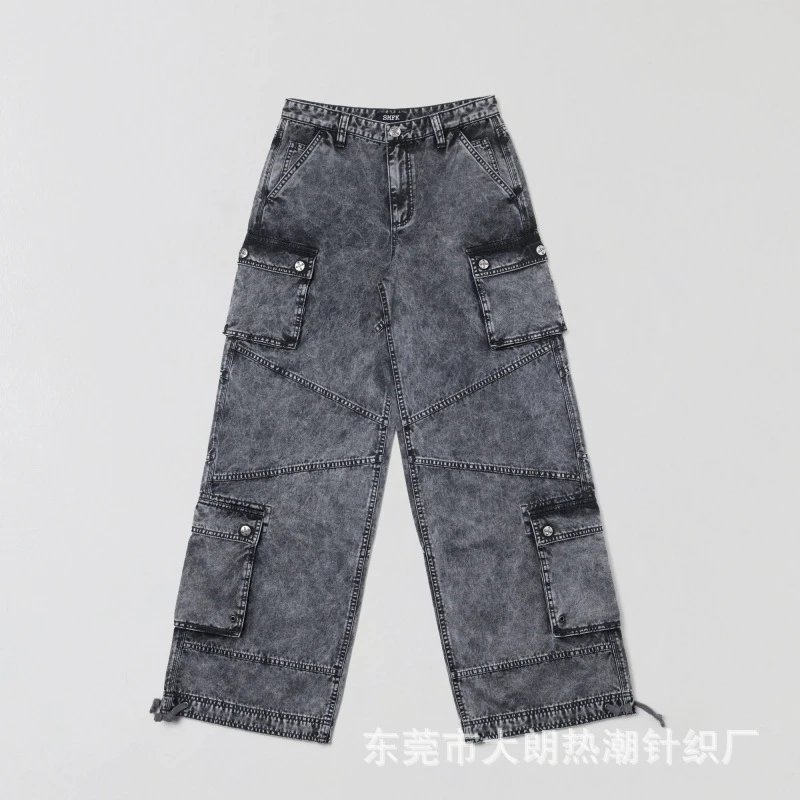 Design Cargo Jeans Acid Wash Gray - 6