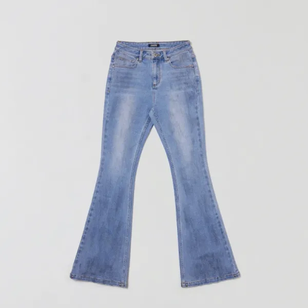 Design Flared White Denim Jeans - 15