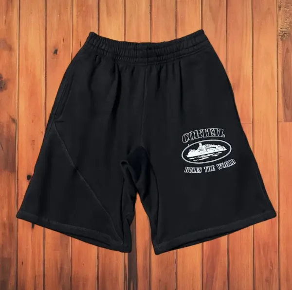 Corteiz Rules The World Logo Shorts Black - 1