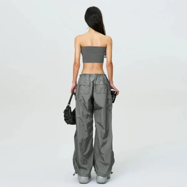 Design Minimalist Cross Logo Tube Top Gray Vest Top - 8