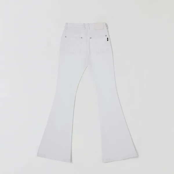 Design Flared White Denim Jeans - 11