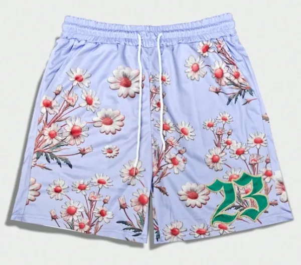 Design Graphic Print Purple Eyes Swim Shorts - 10