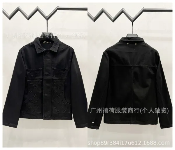 Design Riveted Denim Jacket Black Streetwear - 30
