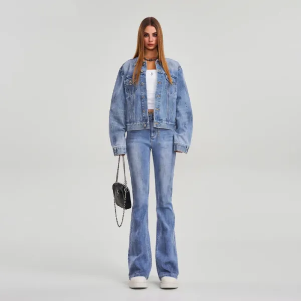 Design Flared White Denim Jeans - 12